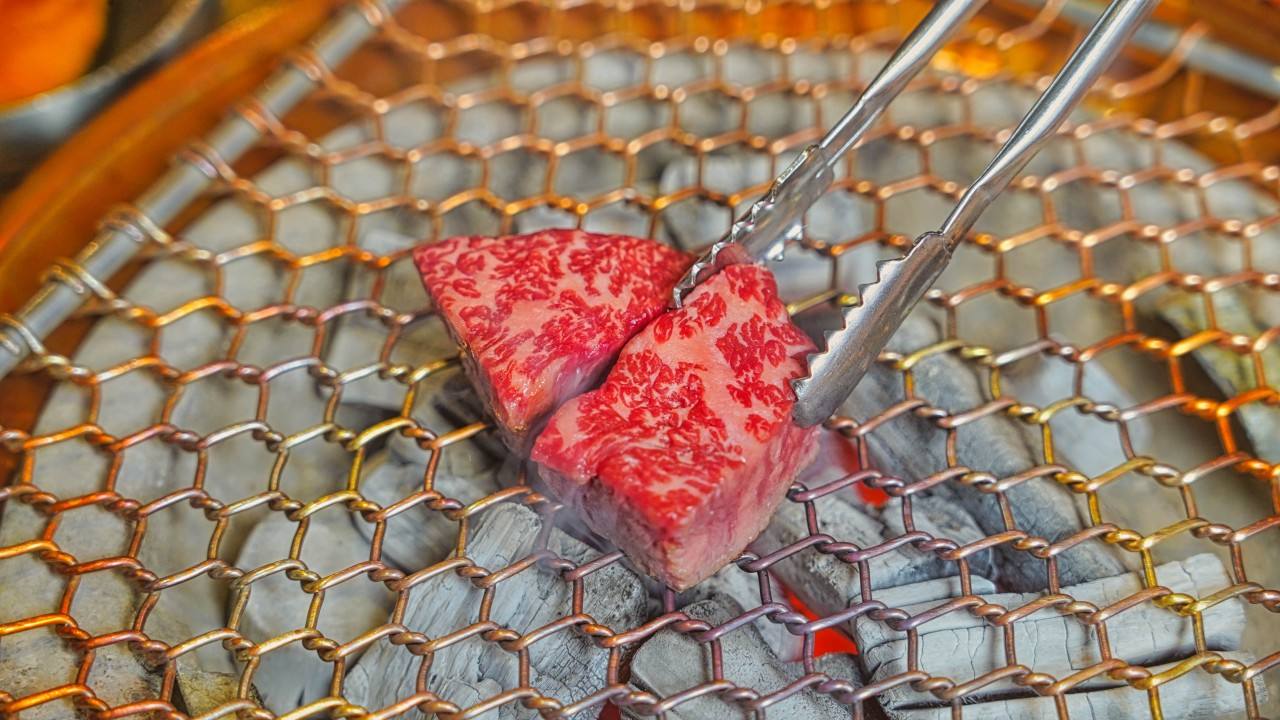 도마 홍대점 갈비 한 점 — charcoal-grilled Korean BBQ (烤肉 · 구운고기) at Doma Hongdae, a hand-cut hanwoo restaurant in Hongdae Seoul · 1